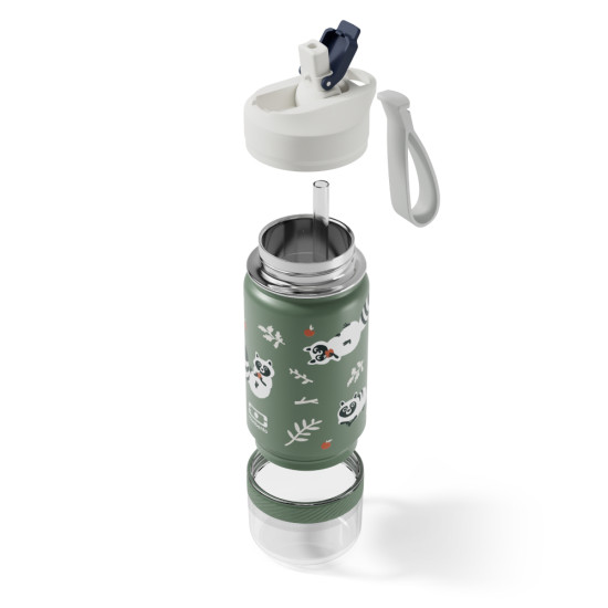 Ισοθερμικό παγούρι με καλαμάκι Twisty vert Raccoon 300ml